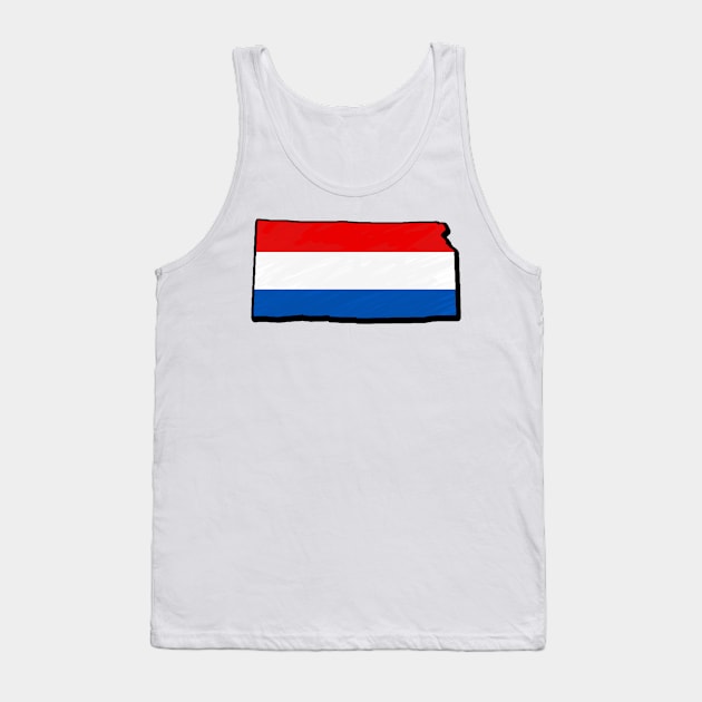 Red, White, and Blue Kansas Outline Tank Top by Mookle